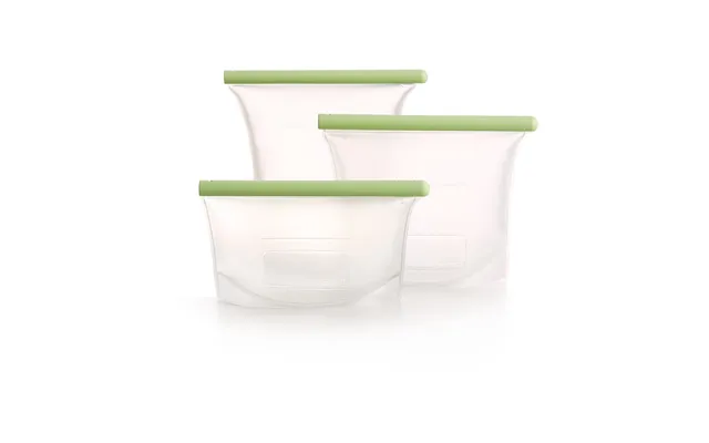 Lékué Lékué Reusable Silicone Bag 3 Pieces Green