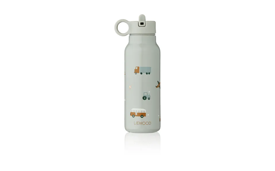 Liewood Falk Water Bottle 35 Cl Vehicles-dove Blue Mix