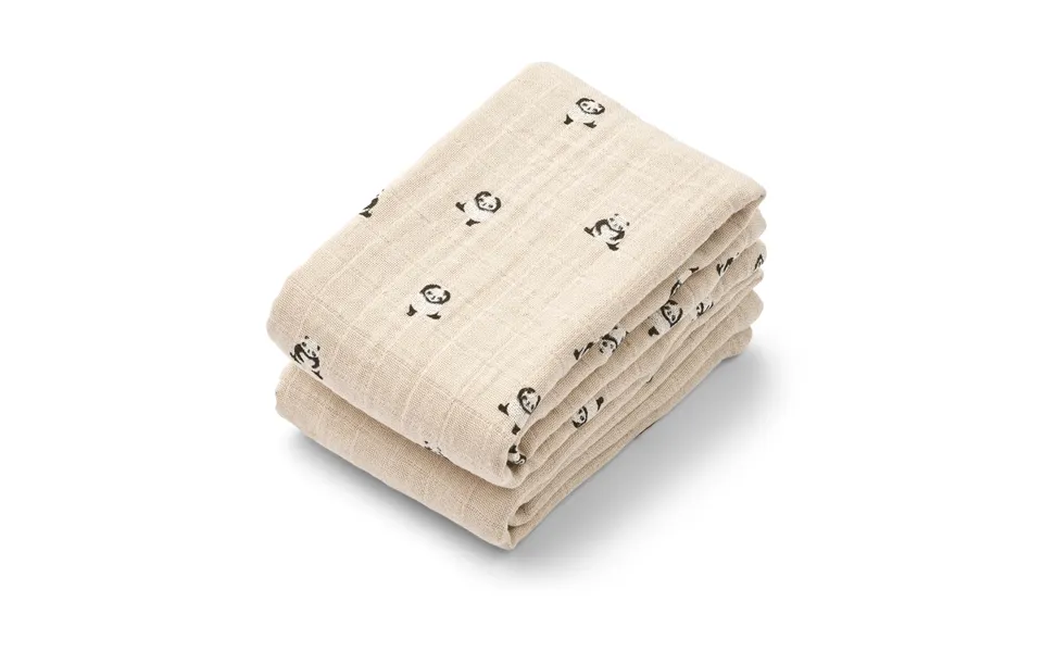 Liewood Lewis Muslin Blanket 2-pack 65x65 Cm Mini Panda-sandy Mix