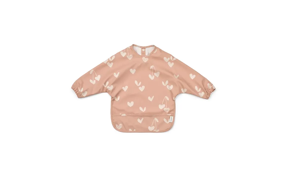 Liewood Merle Bib With Sleeve Sweethearts-pale Tuscany