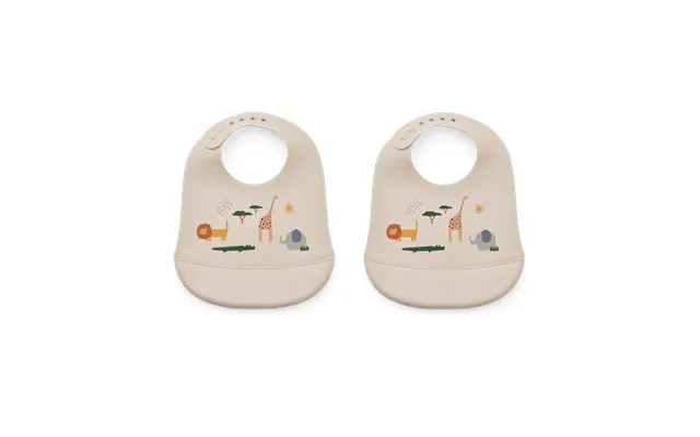 Liewood Tilda Bib Silicone 2-pack Safari Sandy Mix