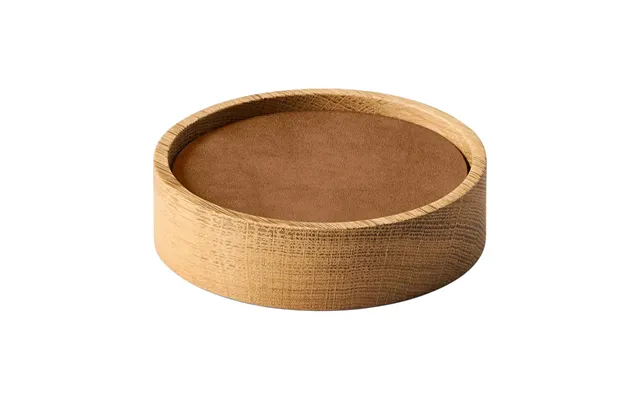 Lind Dna Wood Box Coaster Set Nature-oak - Circle