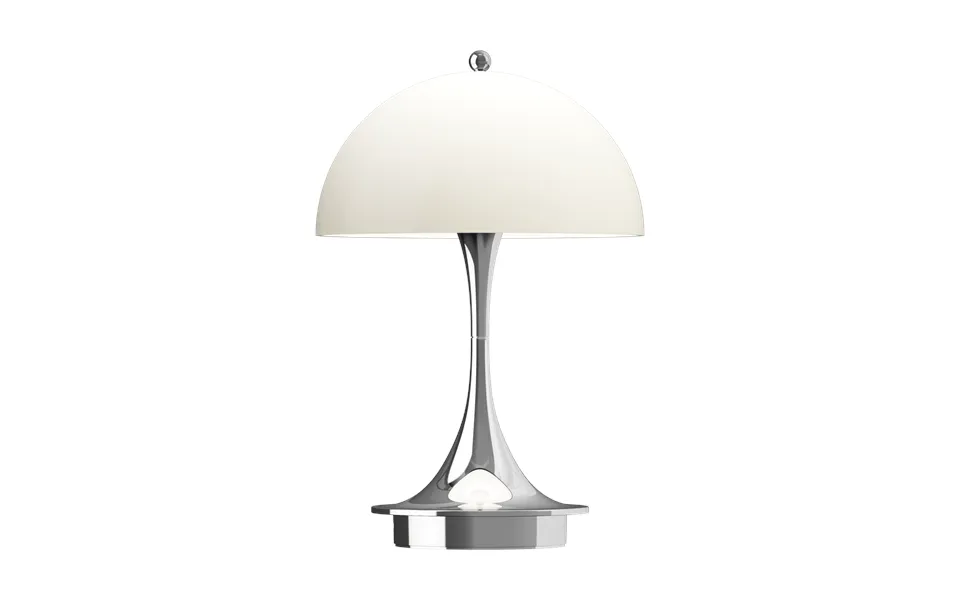 Louis Poulsen Panthella 160 Portable V3 Table Lamp Chrome Opal Beige