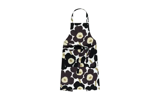 Marimekko Pieni Unikko Apron White-dark Grey-beige