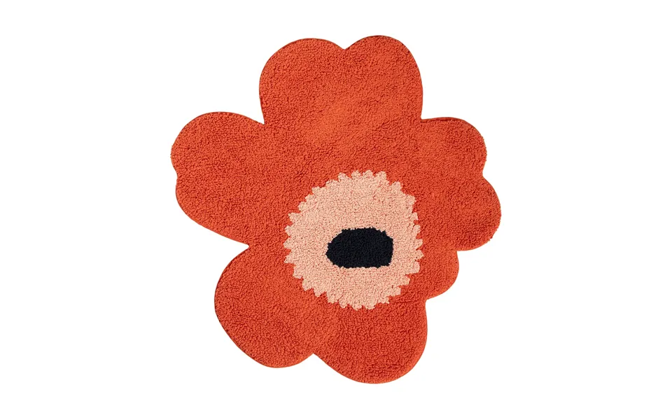 Marimekko Unikko Bathroom Mat 73x74 Cm Orange Red-powder-charcoal
