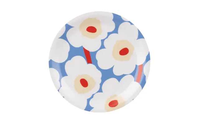 Marimekko Unikko Coasters Light Blue-off White-melon-orange Red - Ø11 Cm