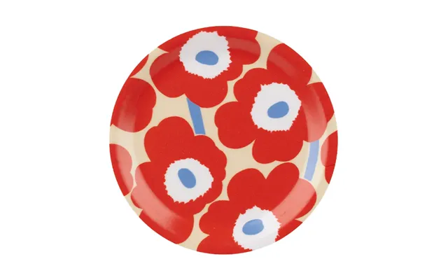 Marimekko Unikko Coasters Melon-orange Red-light Blue-off White - Ø11 Cm