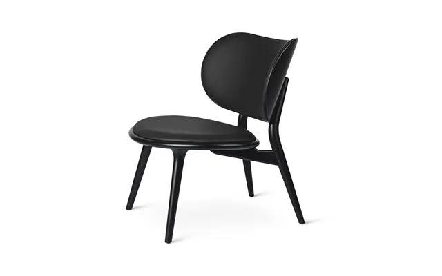 Mater The Lounge Chair Lounge Chair Leather Black - Black Stained Beech Stand