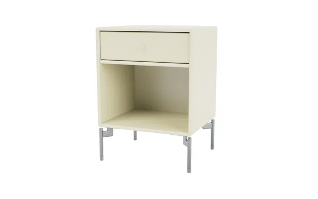 Montana Dream Bedside Table Vanilla 150 - Chrome Legs