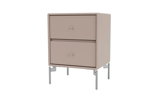 Montana Drift Bedside Table Mushroom 137 - Chrome Legs Cm