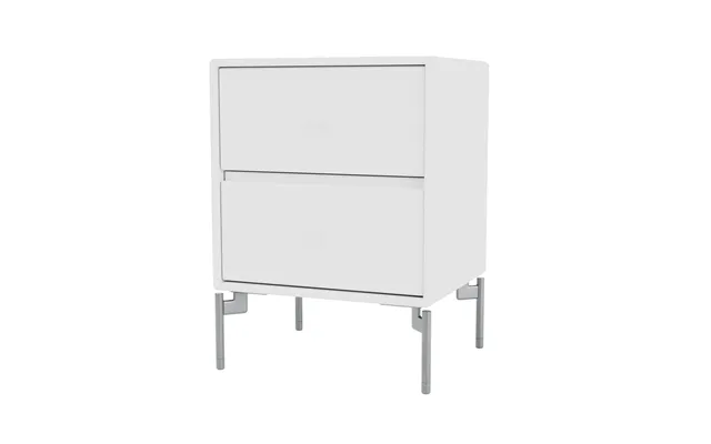 Montana Drift Bedside Table New White 101 - Chrome Legs Cm