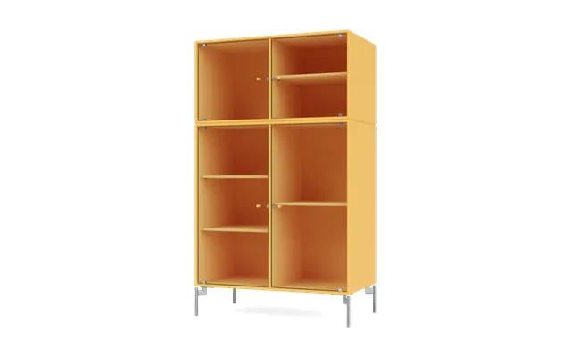 Montana Ripple Iii Display Cabinet 69.6x117.6x38 Cm Acacia-legs Chrome