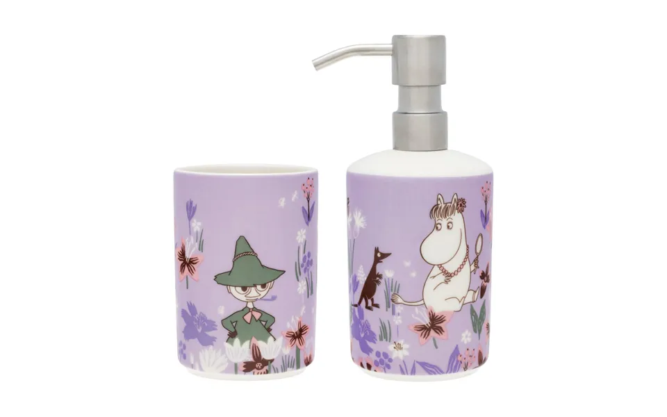 Moomin Arabia Moomin Soap Dispenser And Toothbrush Holder Flower Garden