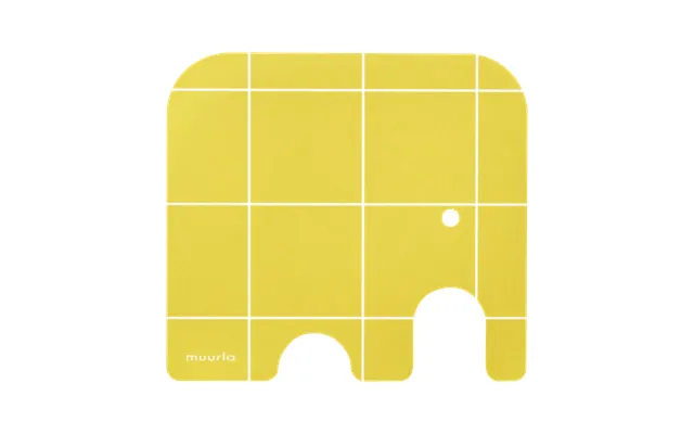 Muurla Elephant Glass Coaster 11x10 Cm Yellow