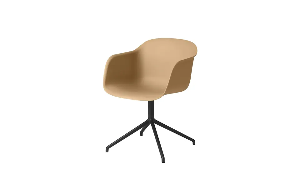 Muuto Fiber Armchair Office Chair Swivel Base With Return Ochre-anthracite Black