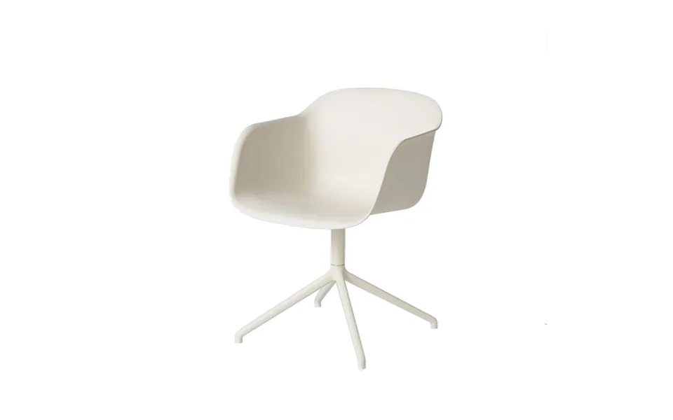 Muuto Fiber Armchair Office Chair Swivel Base With Return White - White Base