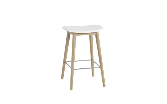 Muuto Fiber Counter Stool 65 Cm White - Oak Legs