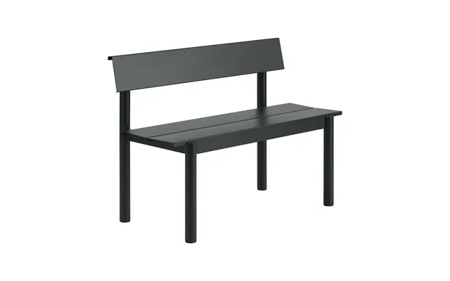 Muuto Linear Steel Bench With Backrest Black - 110x34 Cm