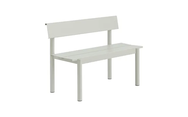 Muuto Linear Steel Bench With Backrest Grey - 110x34 Cm