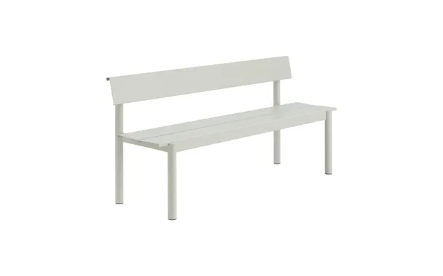 Muuto Linear Steel Bench With Backrest Grey - 170x34 Cm