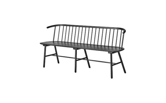 Njrd Vior Bench With Backrest Black Lacquered Oak