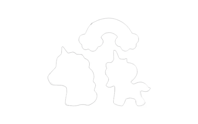 Nordwik Nordwik Gingerbread Cutter Unicorn 3 Piece Set Stainless Steel