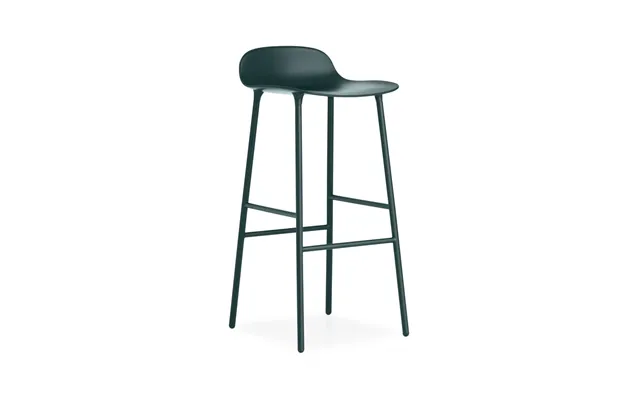Normann Copenhagen Form Barstool High Green - Green-lacquered Steel Legs