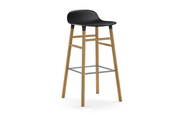 Normann Copenhagen Form Barstool Oak Legs 75 Cm Black