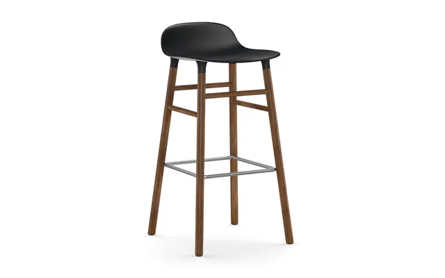 Normann Copenhagen Form Barstool Walnut Legs 75 Cm Black