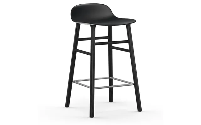 Normann Copenhagen Form Chair Barstool Varnished Oak Legs 65 Cm Black