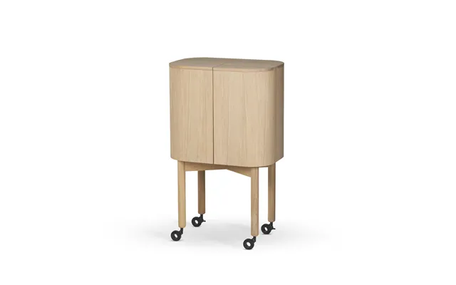 Northern Loud Bar Cabinet On Wheels Light Oiled Oak