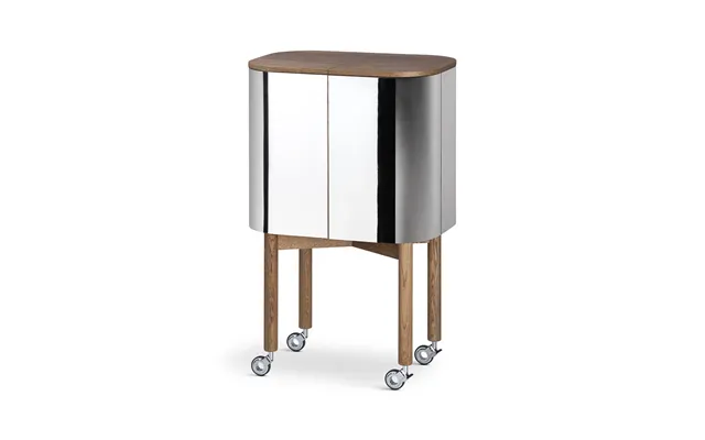 Northern Loud Bar Cabinet On Wheels Smoked Oak