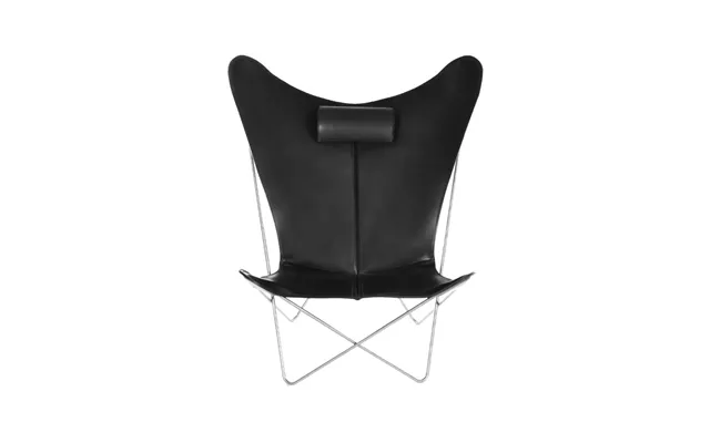 Ox Denmarq Ks Chair Bat Armchair Leather Black. Stainless Steel Stand