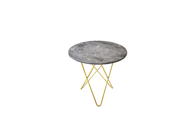 Ox Denmarq Mini O Table Coffee Table Marble Grey. Brass Stand