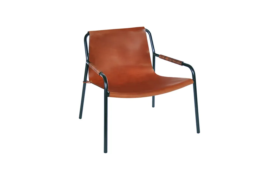 Ox Denmarq September Lounge Chair Leather Cognac. Black Laquered Steelstand