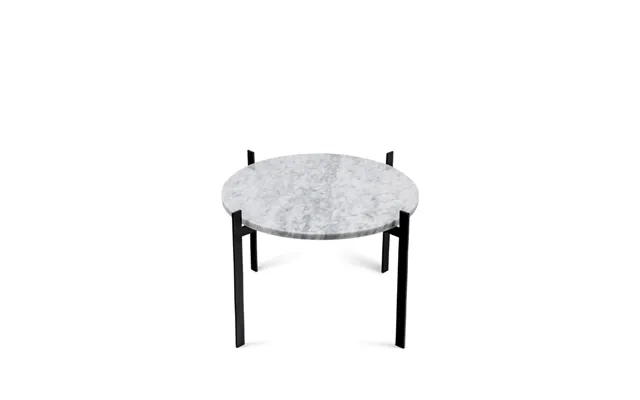 Ox Denmarq Single Deck Tray Table Marble White. Black Stand