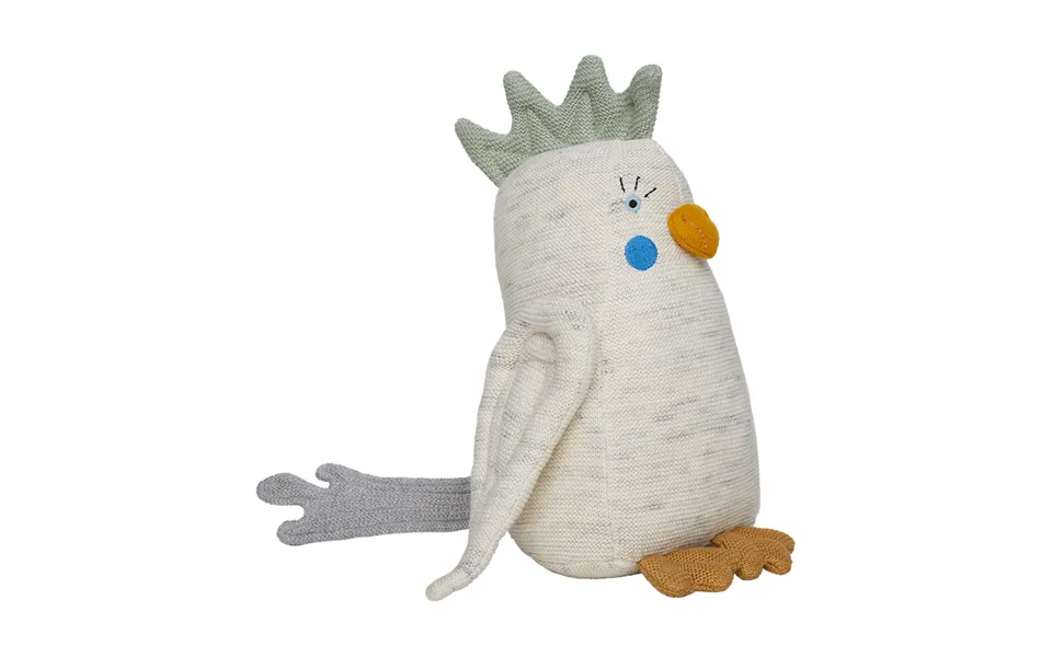 Oyoy Kai Parakeet Plush Toy Off White-light Mint