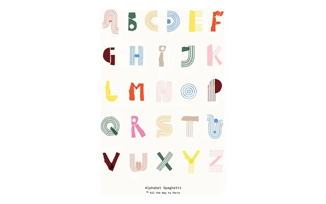 Paper Collective Alphabet Spaghetti Eng Multi-colour Poster 50x70 Cm
