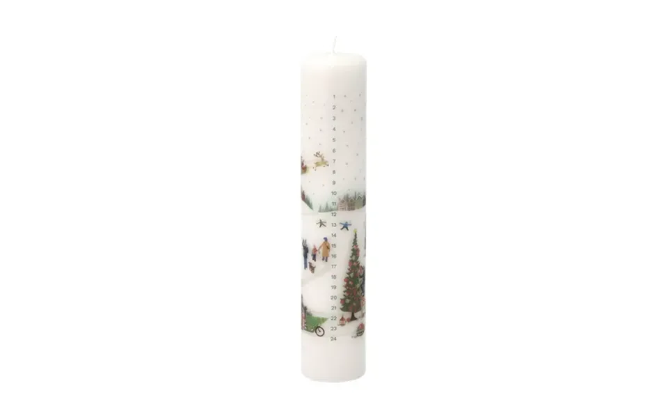 Pillivuyt Winter Calendar Candle Ø5x25 Cm White