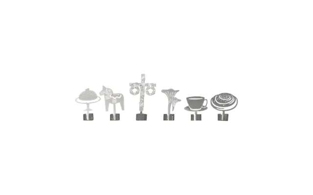 Pluto Design Like A Swede Glass Markers 6 Pieces Silver-metal