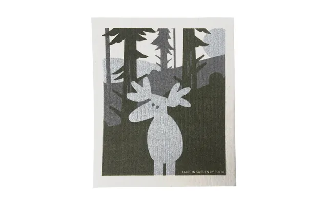 Pluto Design Moose Dishcloth 17.2x20 Cm Green-silver-white product image