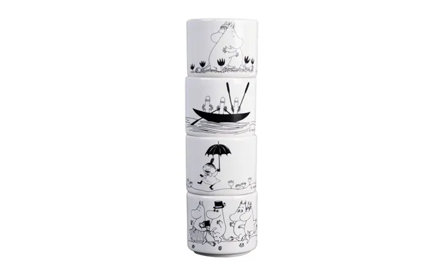 Pluto Design Mumin Egg Cup 4 Pieces White