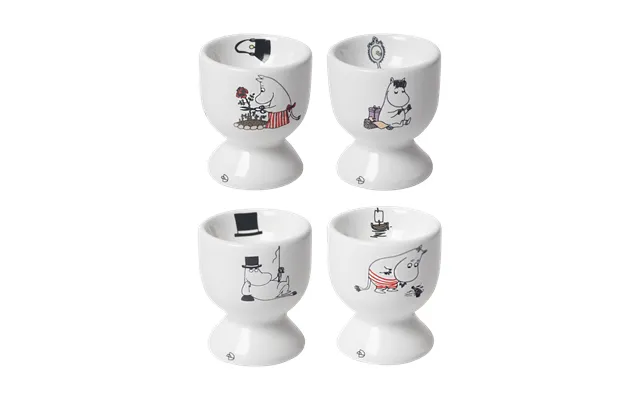 Pluto Design Mumin Joy Egg Cup 4 Parts White-multi