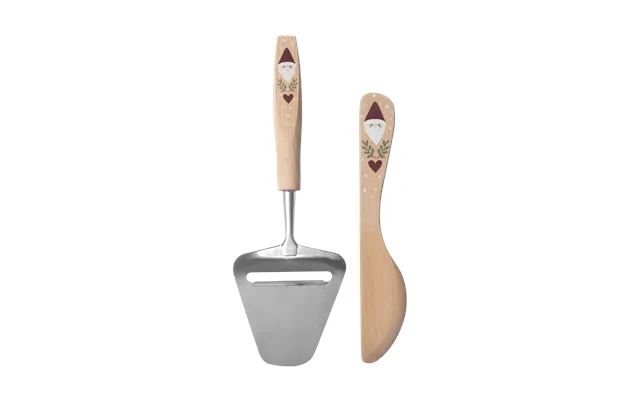 Pluto Design Santa Butter Knife And Cheese Slicer 2 Pieces Beige
