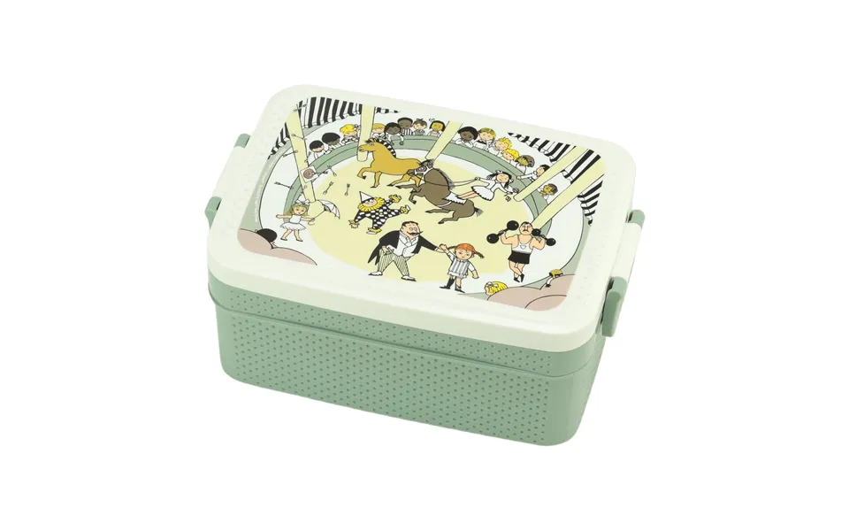Rätt Start Pippi Cirkus Lunch Box 8x18.5 Cm Green-white