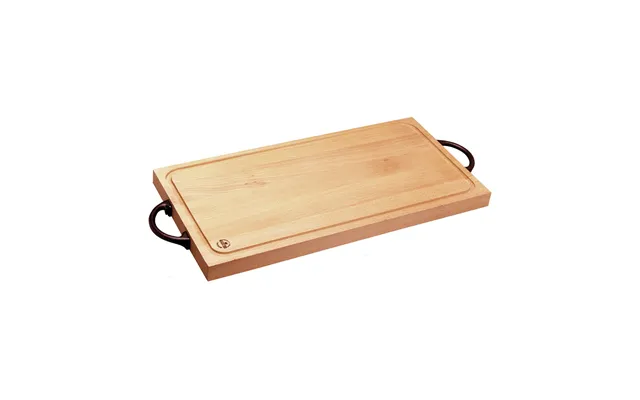 Ronneby Bruk Maestro Cutting Board Beech Cast Iron Handle Double 25x50 Cm