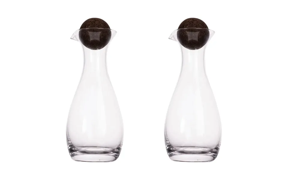 Sagaform Nature Oil Vineger Bottle With Cork Stopper 2-pack 35cl Clear-dark Brown