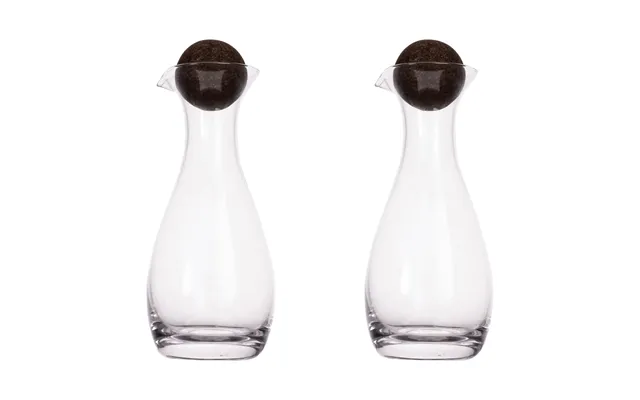 Sagaform Nature Oil Vineger Bottle With Cork Stopper 2-pack 35cl Clear-dark Brown