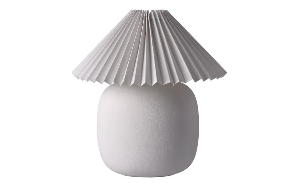 Scandi Living Boulder Table Lamp 29 Cm White-pleated White