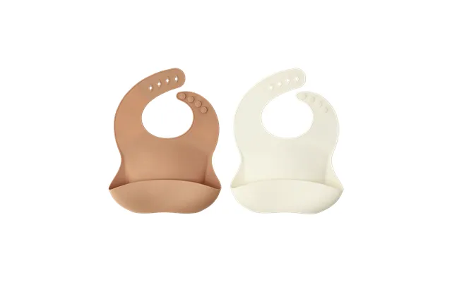 Scandi Living Silly Bib Silicone 2-pack Vanilla-hazelnut